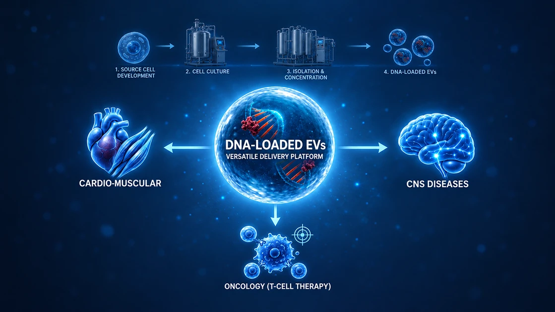 Exosome delivery platform for cardio-muscular diseases, CNS diseases and oncology